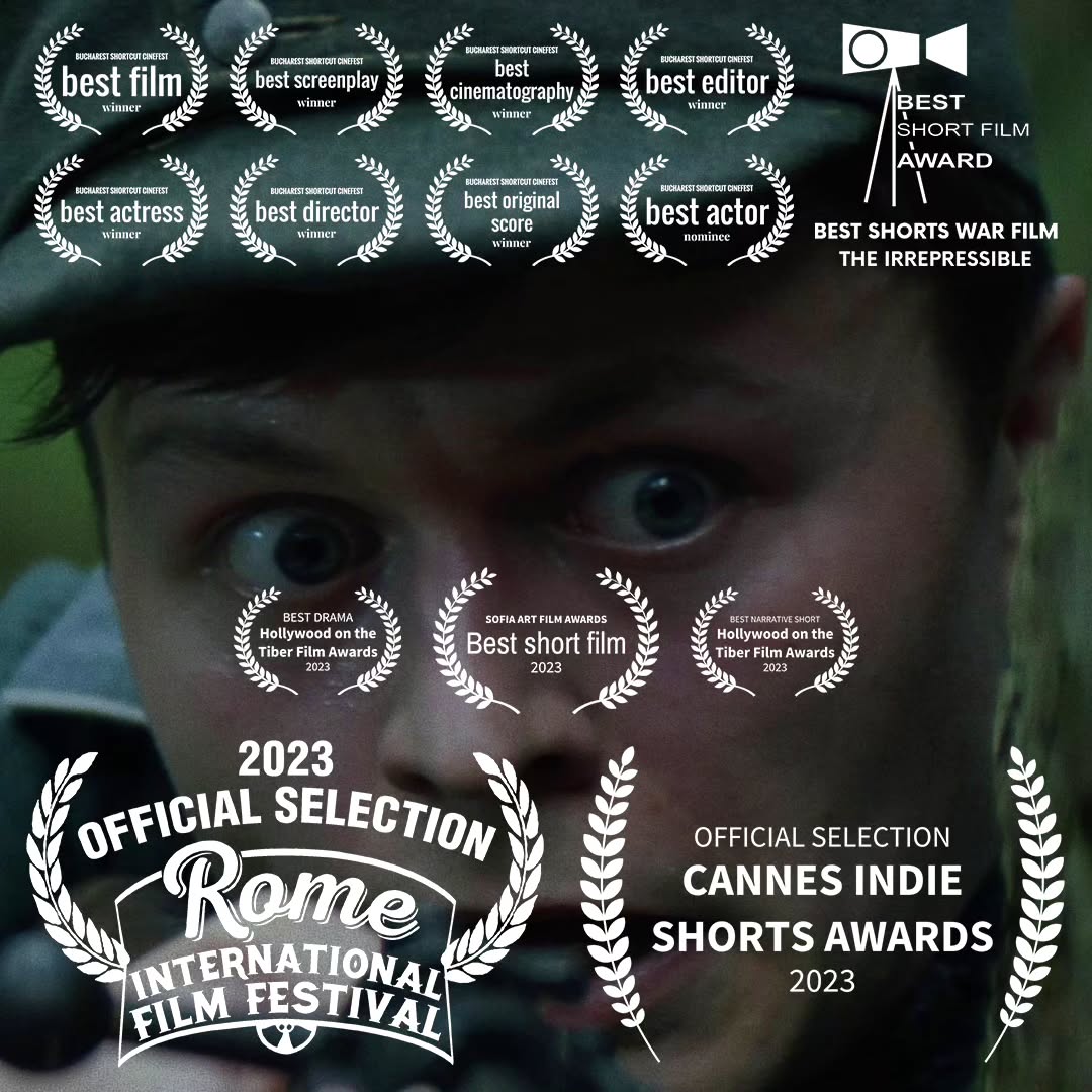 Plakat med et udvalg af filmpriser, som "De Ukuelige" har vundet